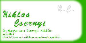 miklos csernyi business card